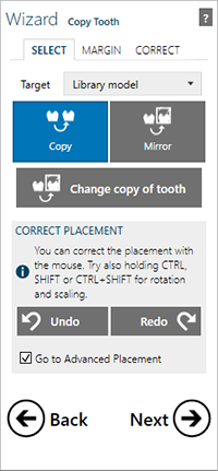 copy tooth select