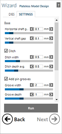 plateless model design settings