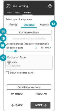 free-forming adapt occlusal