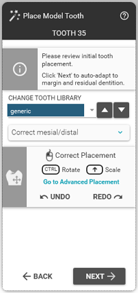 place model tooth
