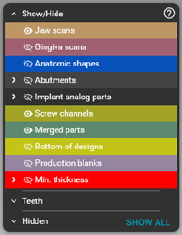 show hide groups